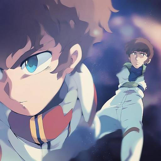 Illustration of Amuro ray, gundam in the style of Shirushiki