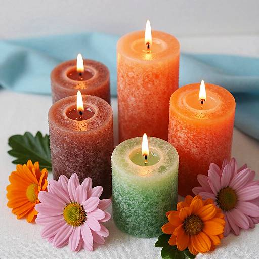 Cozy Festive Candle and Flower Arrangement