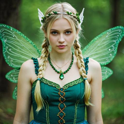 Enchanting Green Fairy in a Dreamy Scene