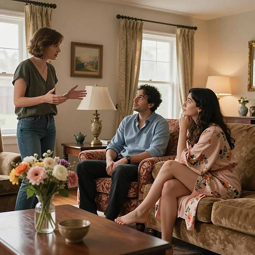 Cozy Living Room Conversation Scene