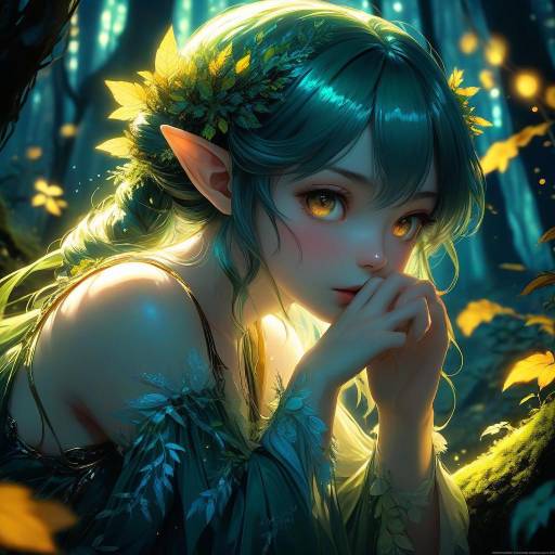 Enchanting Nymph in Mystical Forest