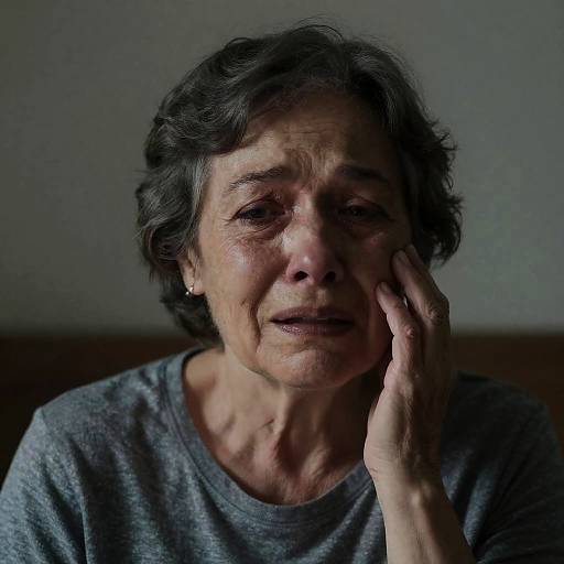 Realistic Portrait of Elderly Woman Weeping