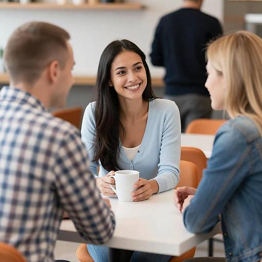 Casual Café Conversation with Friends