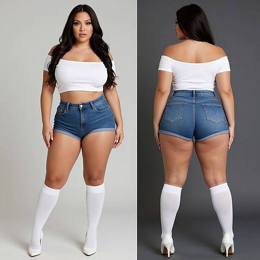 Curvy Woman in Stylish Summer Outfit