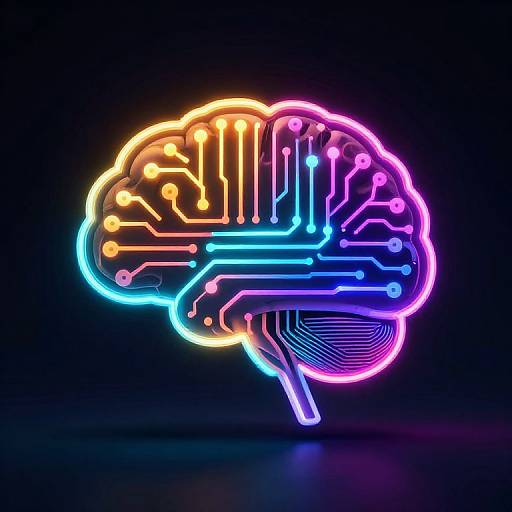 Abstract AI Brain Circuit Icon