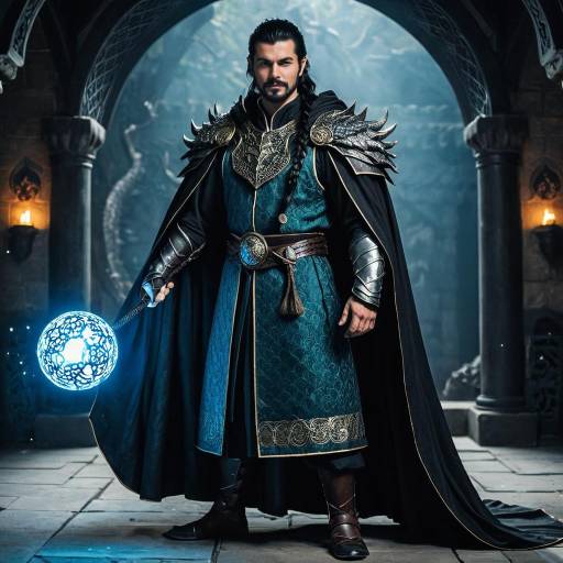 Mystical Warrior with Dragon and Magic