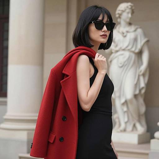 Confident Woman in Stylish Black Attire
