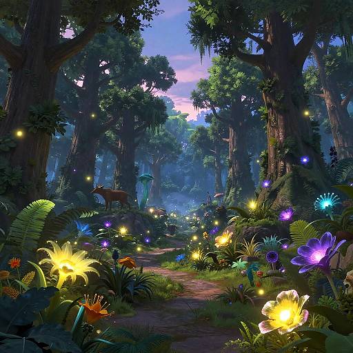 Enchanted Forests with Mythical Creatures