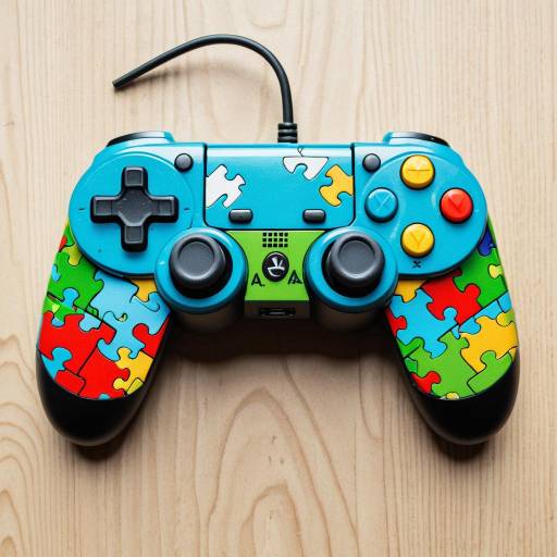 Colorful Puzzle Piece Video Game Controller