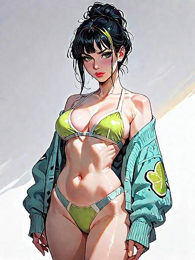 Sporty Woman in Stylish Swimwear