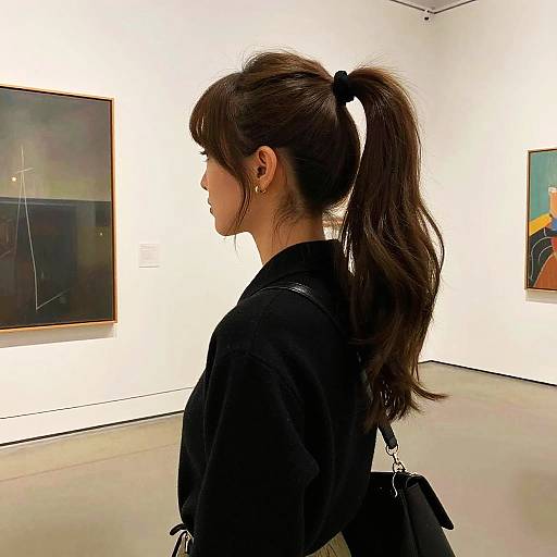 Chic Woman with Voluminous Ponytail