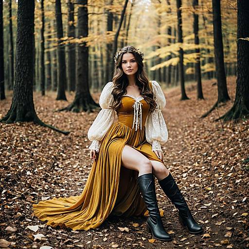 Enchanting Forest Fairy in Autumn Attire