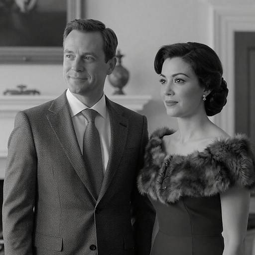 Elegant Couple in Monochrome Attire