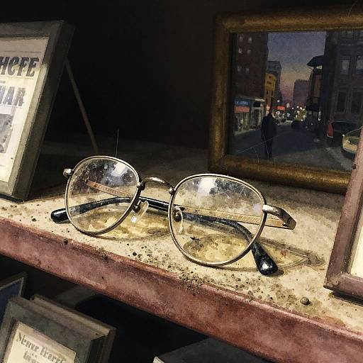 Realistic Watercolor Old Glasses Scene