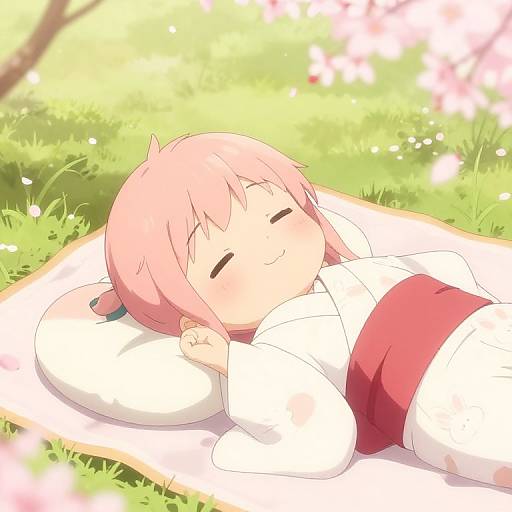 Cute Anime Bunny Boy in Kimono