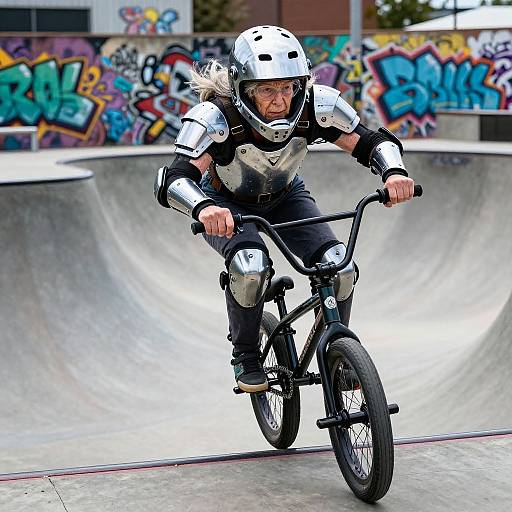 Extreme Granny BMX Halfpipe Rider
