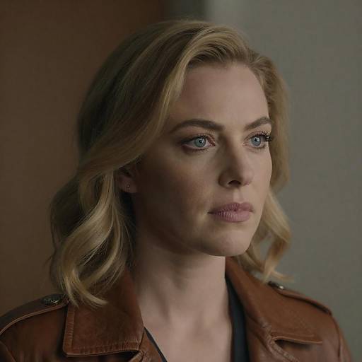 Intense Close-Up Portrait of Blonde Woman