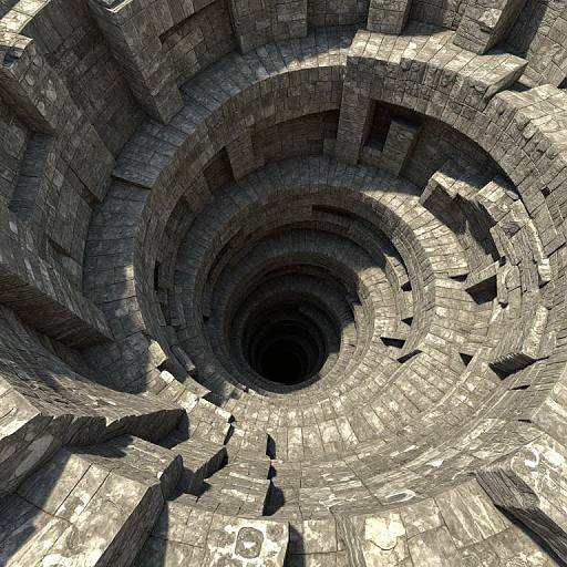 3D Spiral Illusion with Weathered Bricks