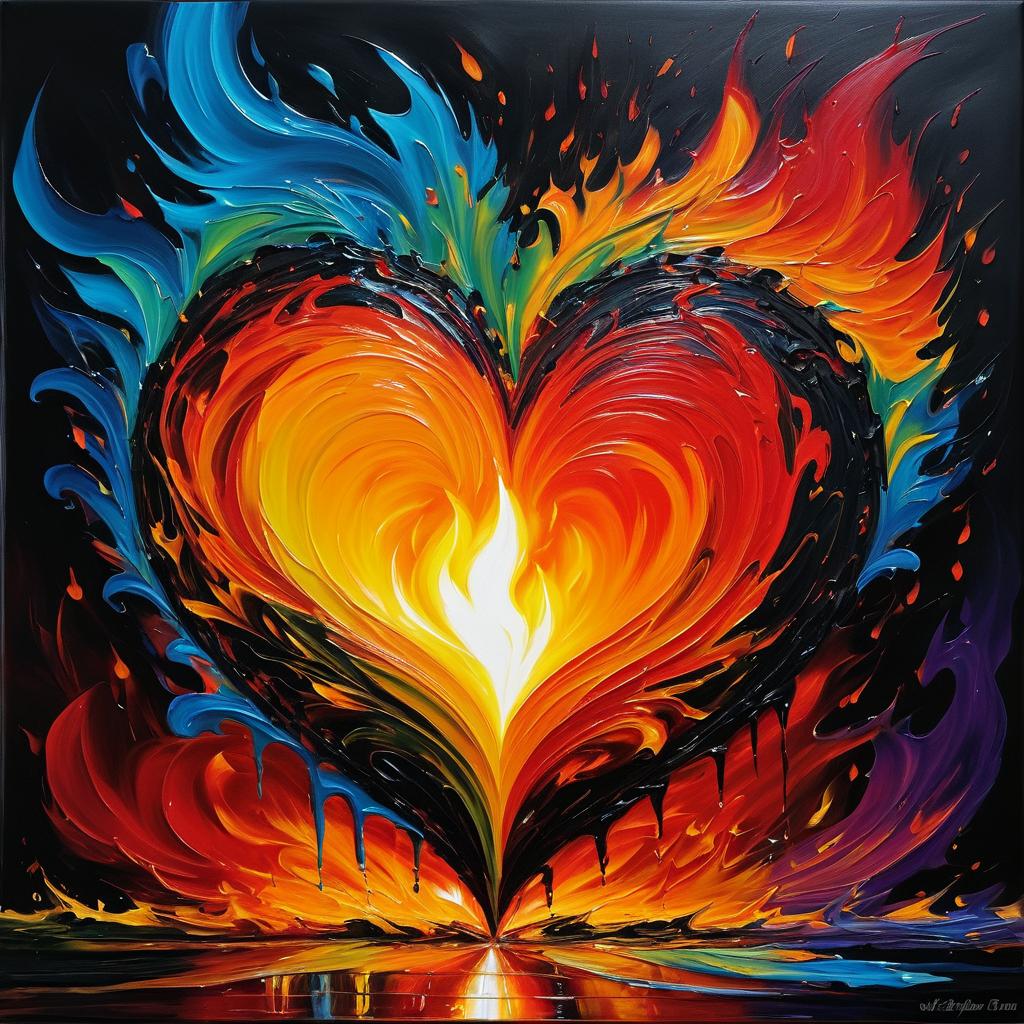 Intense Flames and a Burning Heart Art