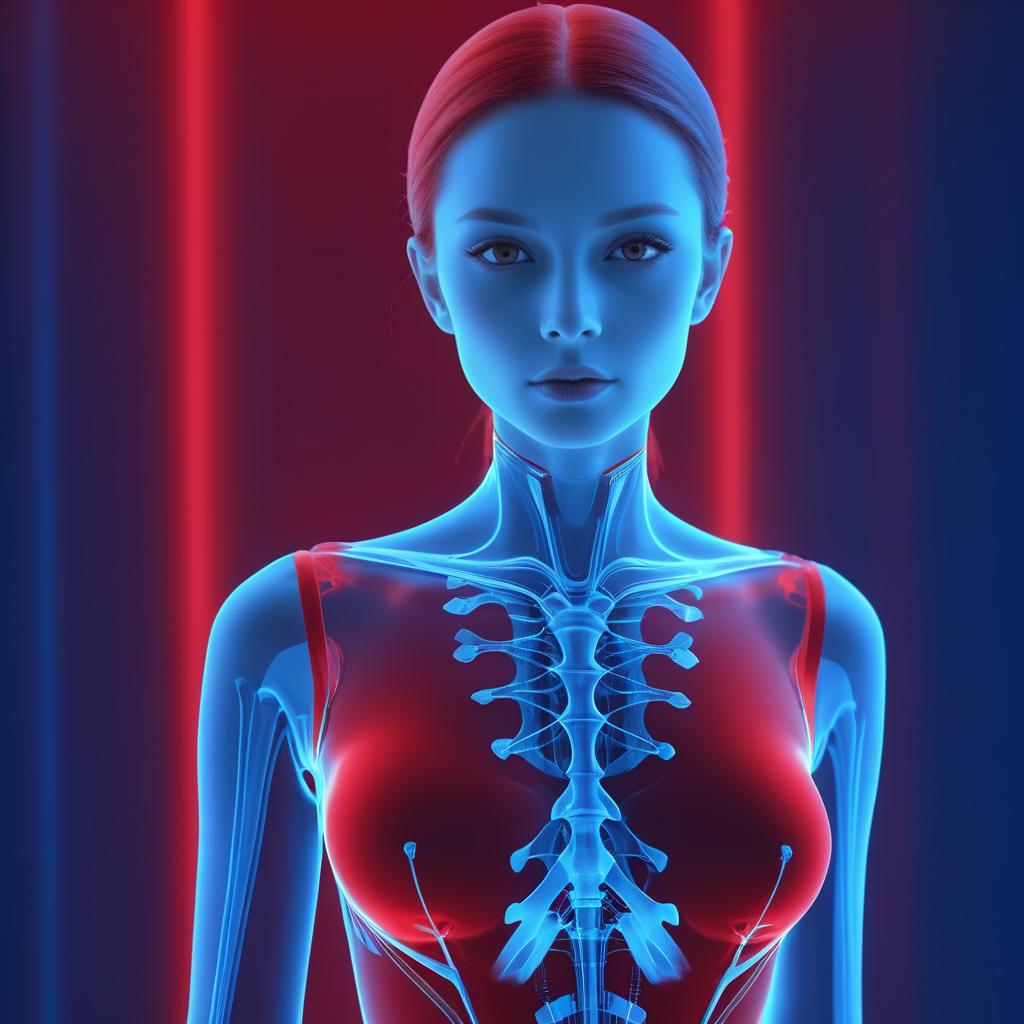 Elegant Girl with X-Ray Effects Art