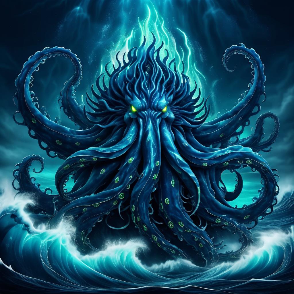 Majestic Kraken Rising from Stormy Seas