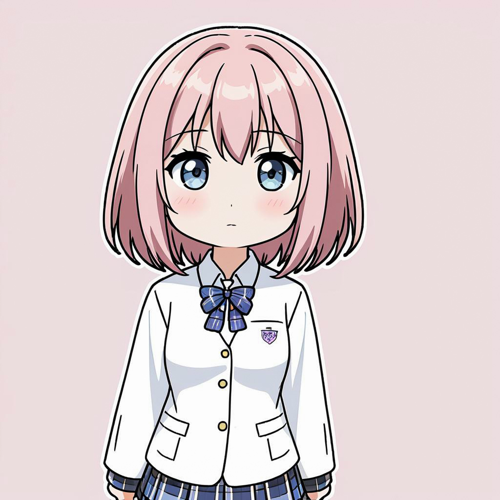 Chibi Teenage Girl in School Uniform