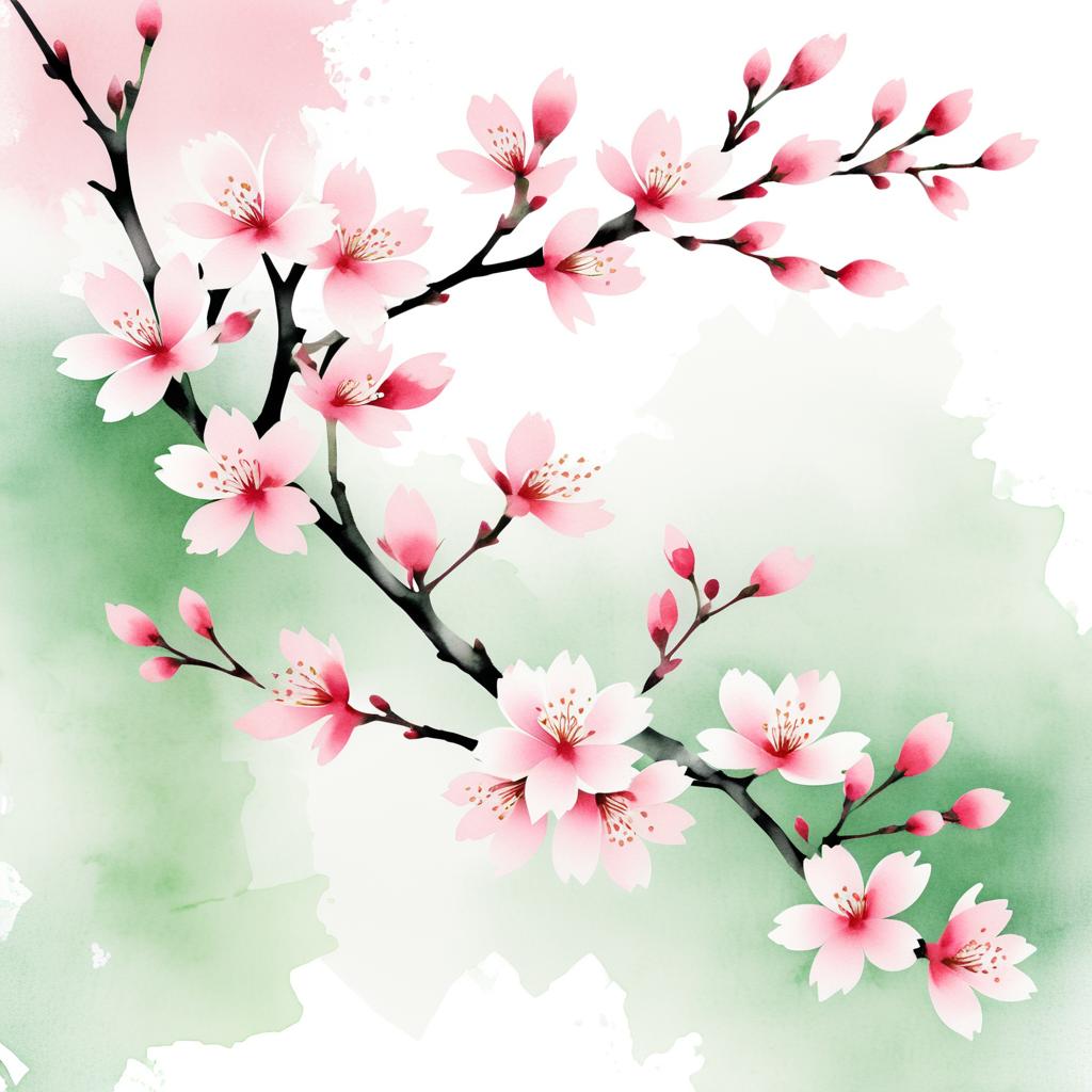 Pastel Cherry Blossom Tattoo Design