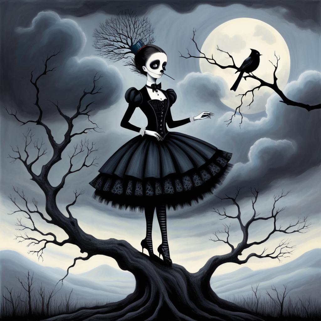 Gothic Ballerina in Burtonesque Style