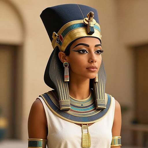 Realistic Egyptian Queen Nefertiti Portrait