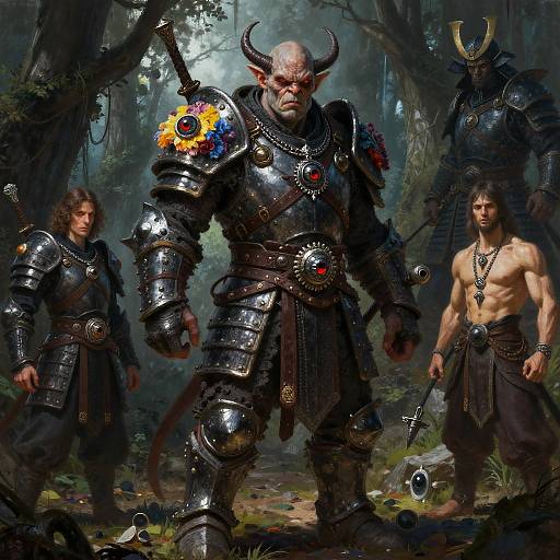 Dramatic Orc Warrior in Dark Forest