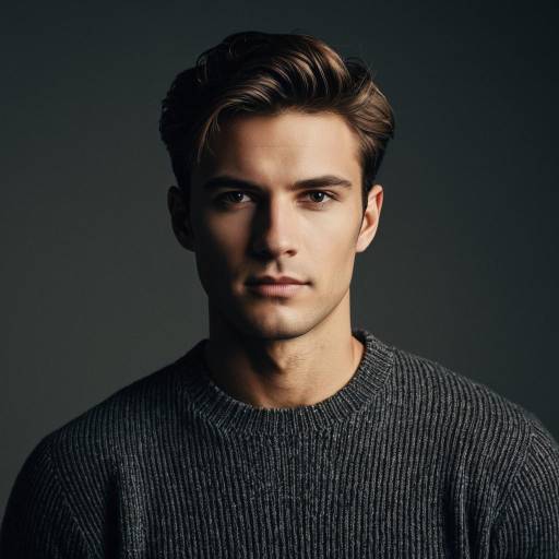 Portrait of Man with Ivy League Haircut