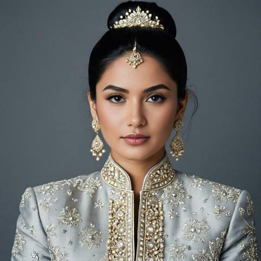 Indian Bride in Embroidered Wedding Suit