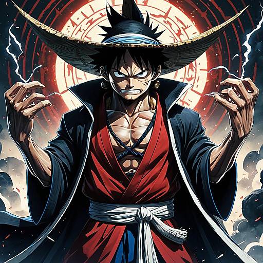 Anime Portrait of Monkey D. Luffy as Shaman Yedi