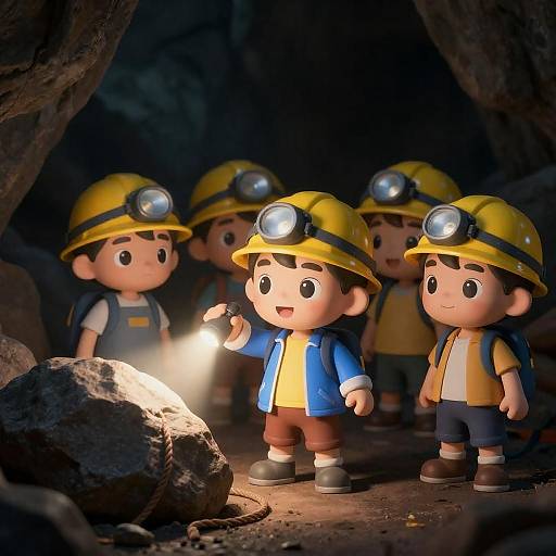 Kids in Cave Discover Rope Rock