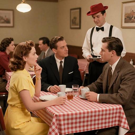 Charming 1940s Restaurant Scene Capture