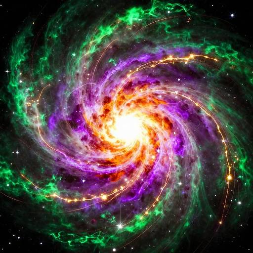 Colorful Supernova Explosion in Swirling Galaxy