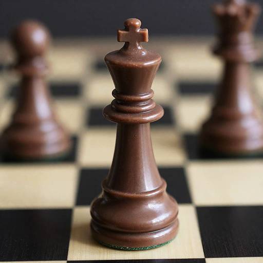 Glossy Chocolate Chess Piece with Reflections