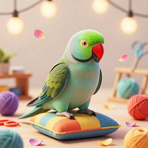 Colorful Parrot in Dreamy Craft Studio