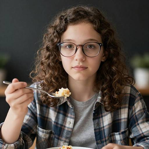 Portrait of a Girl with Glasses and Spoon