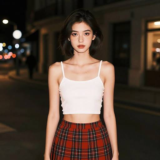 Cinematic Night Portrait of French Girl