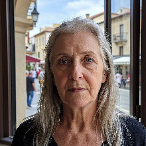 Serene Portrait of Elderly European Woman