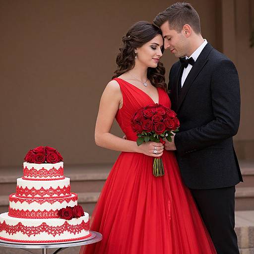 Elegant Red Wedding Scene