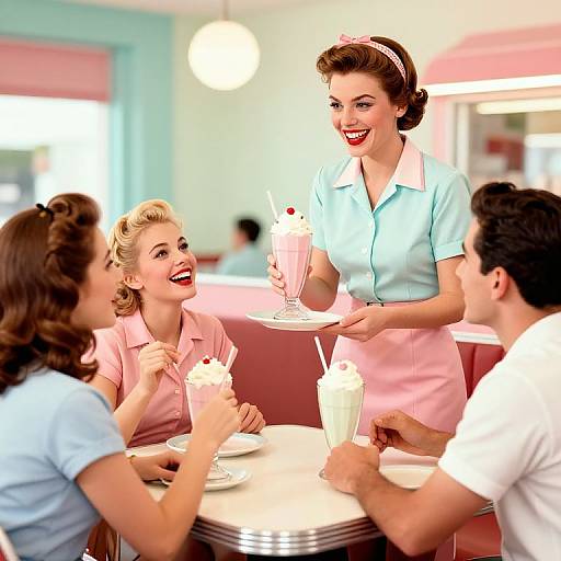 1950s Retro Diner Scene Artwork