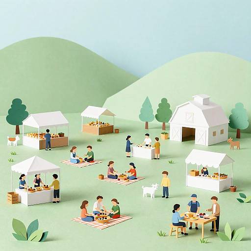 Paper Cut Picnic Festival on Pastel Hills