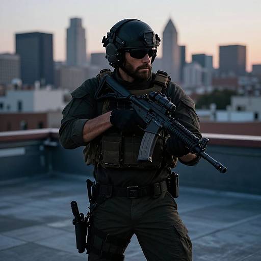 Sicario on Urban Rooftop Mission
