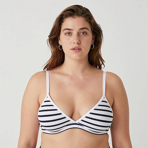 Portrait of a Woman in Striped Bra