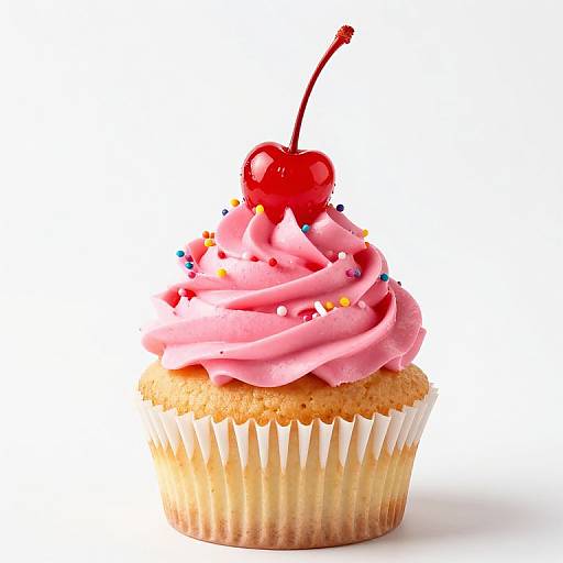 Vibrant Pink Frosted Cupcake