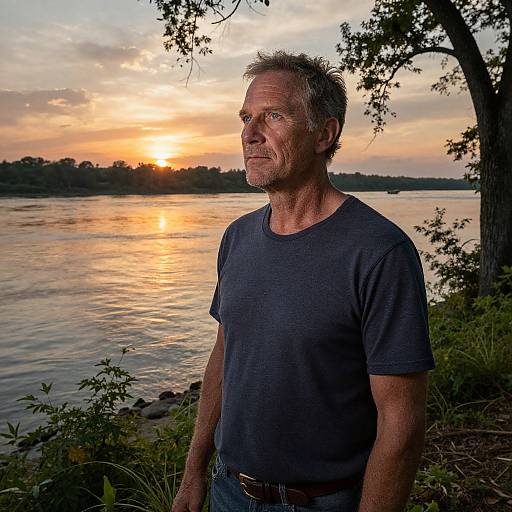 Rugged Man by Mississippi River