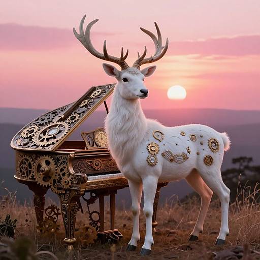 Regal White Stag Piano Fusion