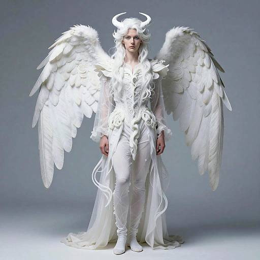 Ethereal Angelic Portrait in Art Nouveau